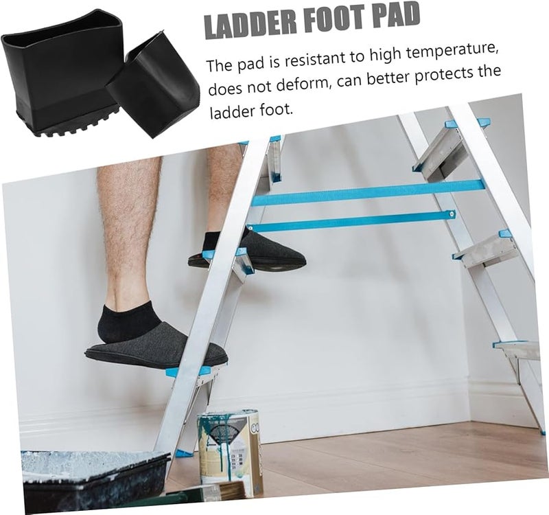 4Pcs Black Anti Slip Ladder Foot Mats Leg Covers Non Slip Safety Pads - Image 5