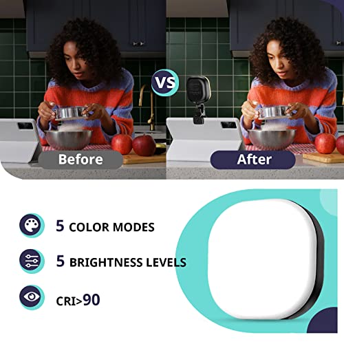 Sensyne Selfie Light, 60 LED Video Conference Lighting, Adjusted 3 Light Modes, Rechargeble Clip-on Fill Light Compatible with Cell Phone,iPad,Laptop for Live Streaming, Selfie, Vlog, Zoom Calls - Image 4