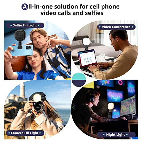 Sensyne Selfie Light, 60 LED Video Conference Lighting, Adjusted 3 Light Modes, Rechargeble Clip-on Fill Light Compatible with Cell Phone,iPad,Laptop for Live Streaming, Selfie, Vlog, Zoom Calls - Image 2