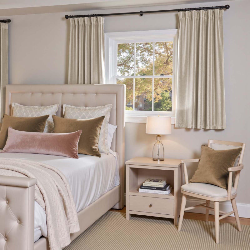 Lazzzy Velvet Blackout Curtains Thermal Insulated Room Window Drapes Super Soft Luxury Curtains for Living Room Bedroom Rod Pocket 2 Panels, Beige, 52" W x 63" L - Image 4