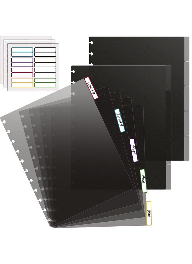 Laumoi Letter Poly Tab Dividers For Discbound Notebooks Disc Bound Planner Supplies Discbound Divider Tabs Binder Index Dividers For Notebook (3 Sets)  - Image 1