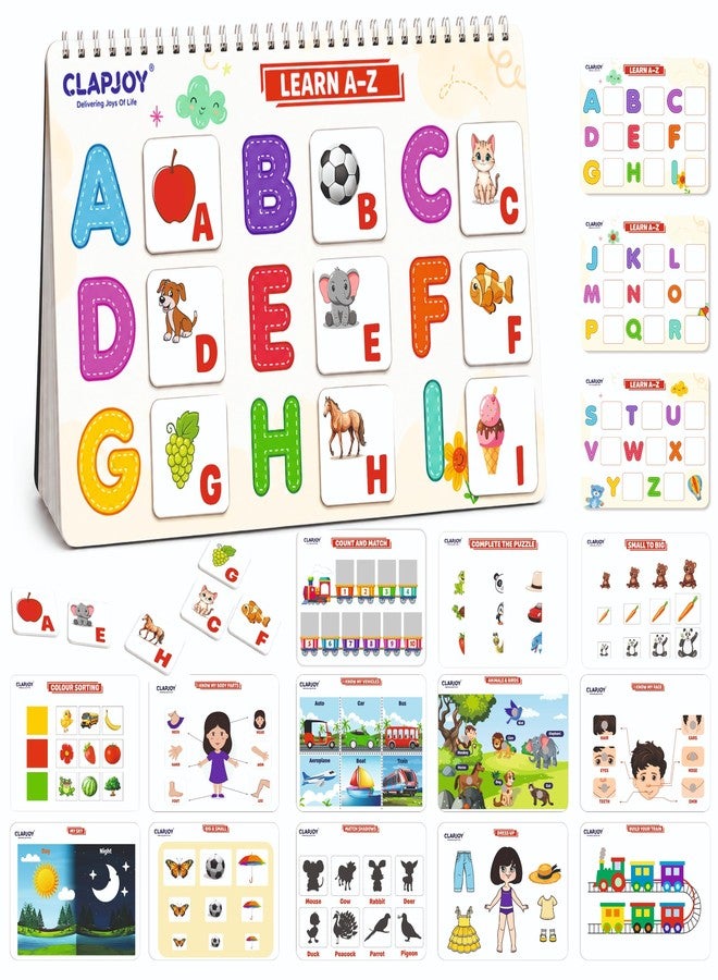 Clapjoy Montessori Busy Book Level 2 | 16-in-1 Preschool Activity Binder for Toddlers | Educational Velcro Quiet Book for Kids Age Up to 5 Years | Fun Learning Toy with Numbers, Shapes & More - Image 1