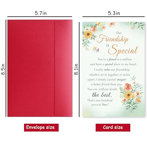 Bewoow Funny Best Friend Birthday Card for Women Her, Heartfelt Friendship Card Gift for Bestie, Friendship Thank you Card for Special Friend - Image 2