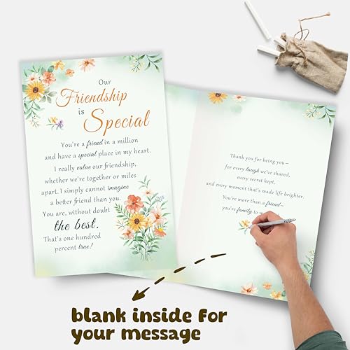 Bewoow Funny Best Friend Birthday Card for Women Her, Heartfelt Friendship Card Gift for Bestie, Friendship Thank you Card for Special Friend - Image 3