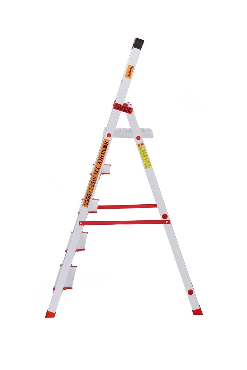 SUNDRY ForgingSeries 4 Step Ladder Retractable Handgrip Folding Step Stool with AntiSlip Wide Pedal Aluminum Stool Ladders 4 Steps 149 Kg Safety Household Ladder - Image 4