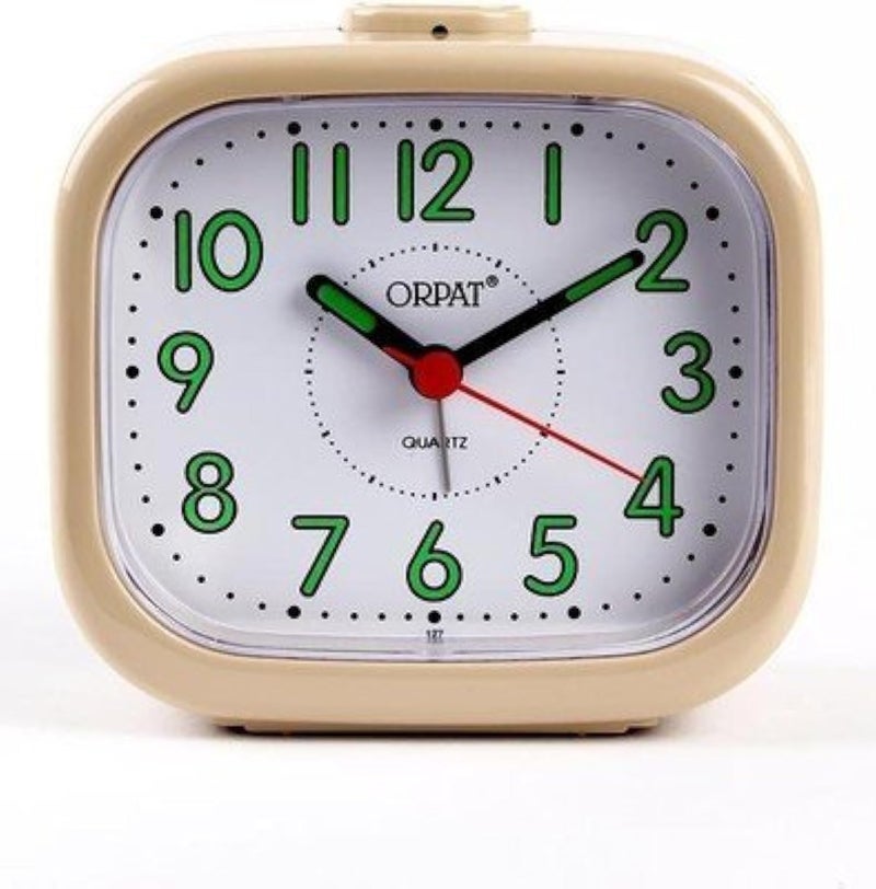 Orpat 127 Plastic Alarm Clock with Vintage Look Golden