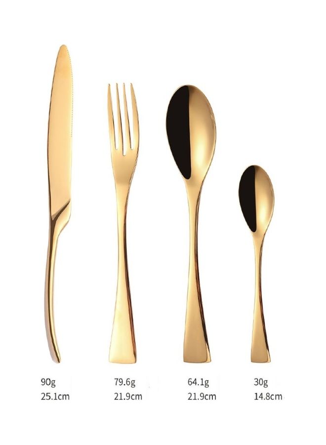 NIBEMINENT 4 Piece Cutlery Set Gold 16.5cm - Image 2