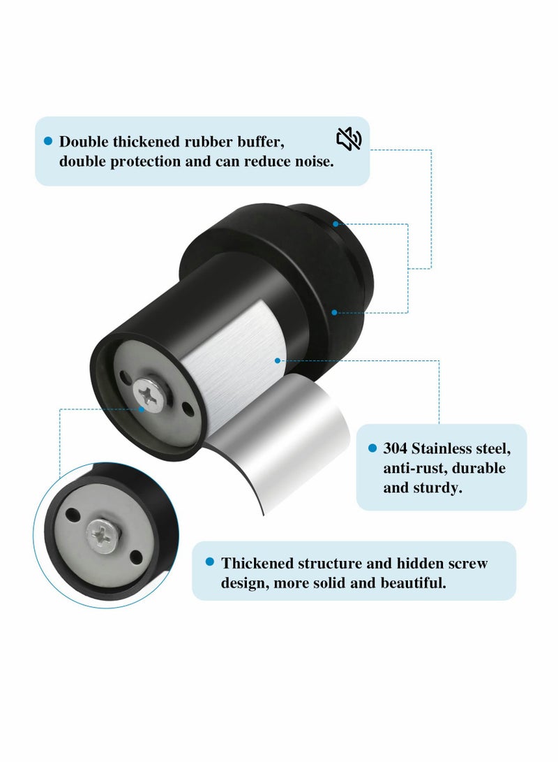 سيوسي سدادات الأبواب، سدادة باب مثبتة على الأرض، سدادة باب سوداء شديدة التحمل من الفولاذ المقاوم للصدأ، سدادة باب حديثة، واقي حائط ممتص للصدمات، سدادة باب طويلة من المطاط الصلب المزخرف للأرضية للقواعد (عب - Image 4