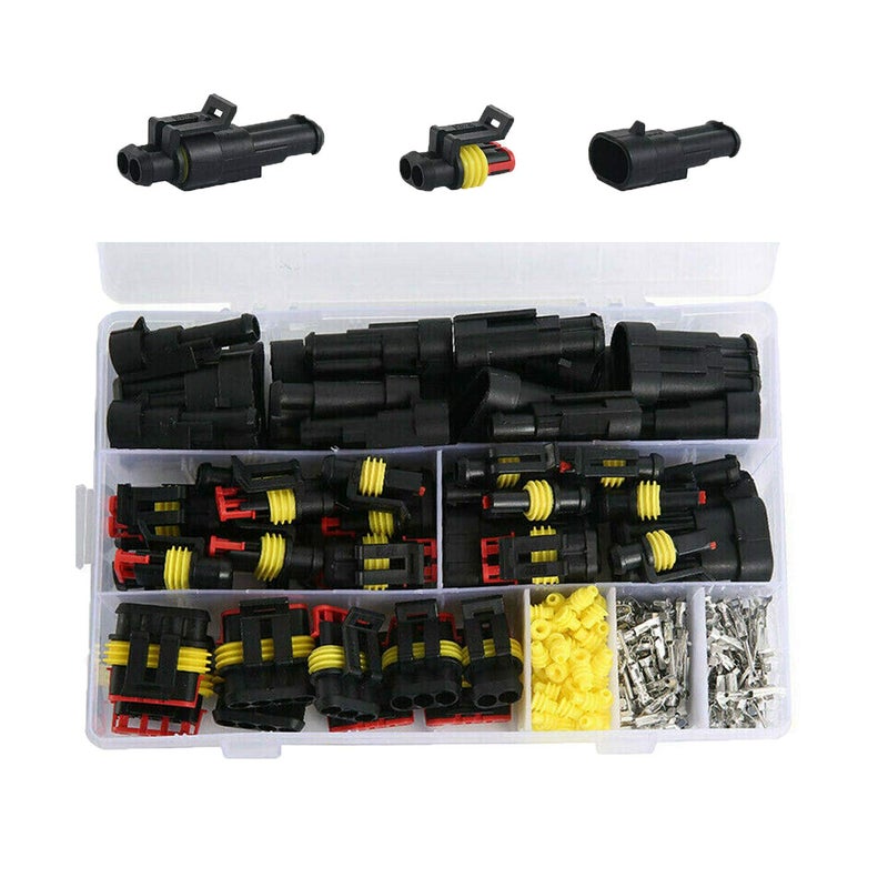 352Pieces Waterproof Wire Connectors Terminals - Automotive Motorcycle Car Truck Boat Electrical Connectors Plug Kit, 1 2 3 4 Pin Harness