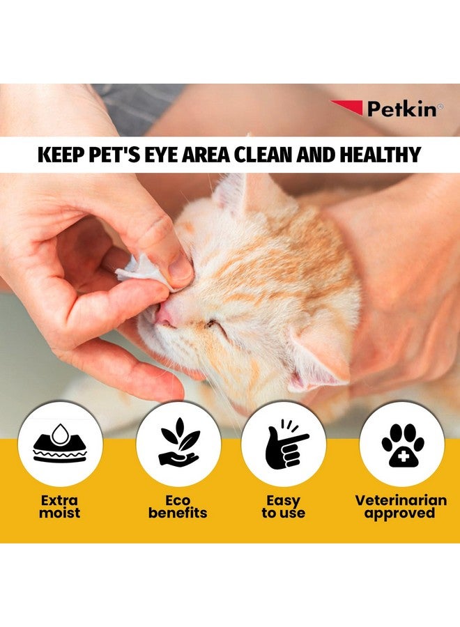 بيتكين مناديل Petkin Jumbo Eyewipes للكلاب والقطط، تزيل الأوساخ اليومية وبقع الدموع، تنظف العين بلطف، وتزيل الأوساخ، مريحة للغاية، مثالية للمنزل أو السفر، 80 منديل Petwipes - Image 3