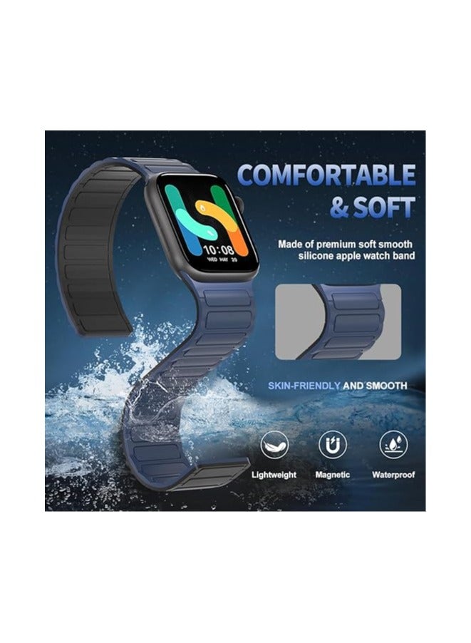 HablTech Magnetic Watch Staps Compatible with Apple Watch Band 44mm 45mm 46mm 49mm Silicone Replacement Wristband Strong Magnetic Attraction iWatch Series11/10/9/8/7/6/5/4/Ultra/Ultra2/Ultra3/SE/SE1/SE2 - Image 3