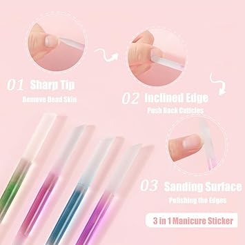 Quupy 2PCS Glass Cuticle Pusher Manicure Stick Cuticle Remover Glass Nail File Dual Ended Manicure Pedicure Tools Precision Filing Cuticle Remover for Nails and Cuticles Care - Image 4
