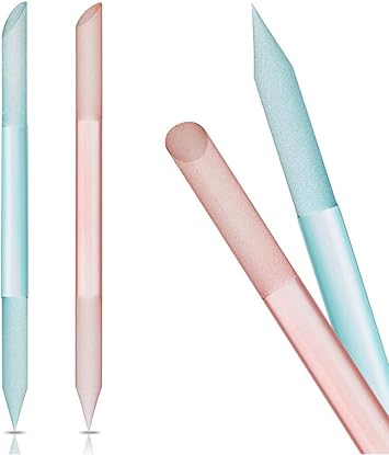 Quupy 2PCS Glass Cuticle Pusher Manicure Stick Cuticle Remover Glass Nail File Dual Ended Manicure Pedicure Tools Precision Filing Cuticle Remover for Nails and Cuticles Care - Image 1