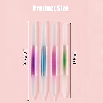 Quupy 2PCS Glass Cuticle Pusher Manicure Stick Cuticle Remover Glass Nail File Dual Ended Manicure Pedicure Tools Precision Filing Cuticle Remover for Nails and Cuticles Care - Image 3