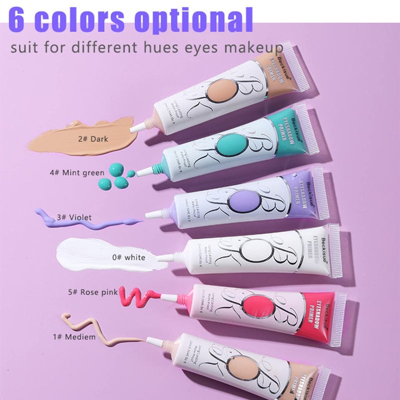 MAEPEOR Matte Eyeshadow Primer 6 Colors Prevent Oily Lids and Creasing Eye Primer Base Long-lasting Waterproof & Smudgeproof Eye Base Makeup for All Shadows (1 Medium) - Image 4