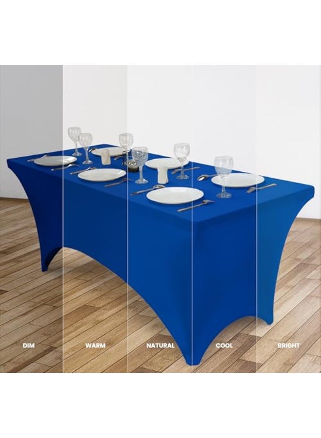 Utopia Kitchen 6FT Spandex Tablecloth [1 Pack, Royal Blue] 200 GSM Stretch, Fitted, Washable and Wrinkle Resistant Table Cloth Rectangle Cover for Trade Shows, Wedding, Parties [72Lx30Wx30H Inch] - Image 4