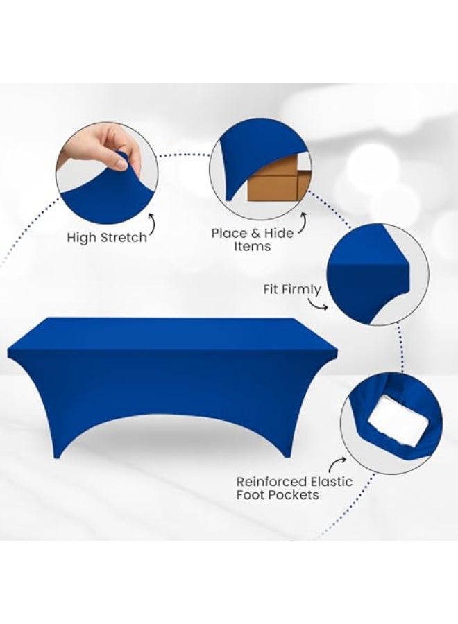 Utopia Kitchen 6FT Spandex Tablecloth [1 Pack, Royal Blue] 200 GSM Stretch, Fitted, Washable and Wrinkle Resistant Table Cloth Rectangle Cover for Trade Shows, Wedding, Parties [72Lx30Wx30H Inch] - Image 5