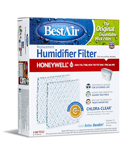 BestAir أفضل هواء HW700، بديل هوني ويل، فلتر مرطب ورقي، 5.9" × 1.8" × 6.8" - Image 4