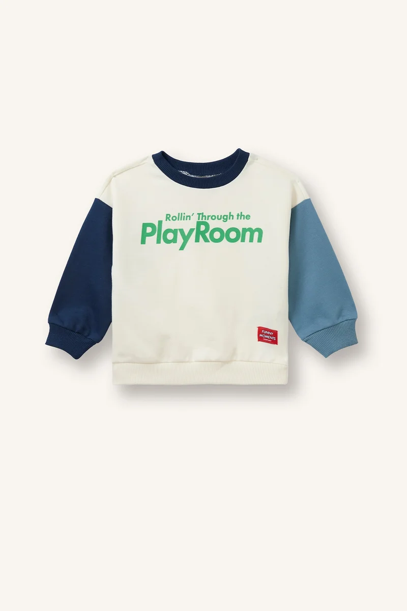 Oversize Fit Slogan Sweatshirt