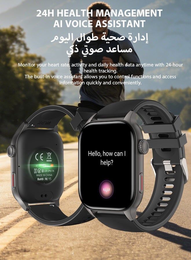 وابيك ساعة 8Z الذكية ماركة كورية: ساعة أعمال، مقاومة للماء، مكالمات بلوتوث، ساعة رجالية ذكية، من سبائك الزنك المطلية، ومتابعة نبضات القلب، ساعة نسائية ذكية - Image 5