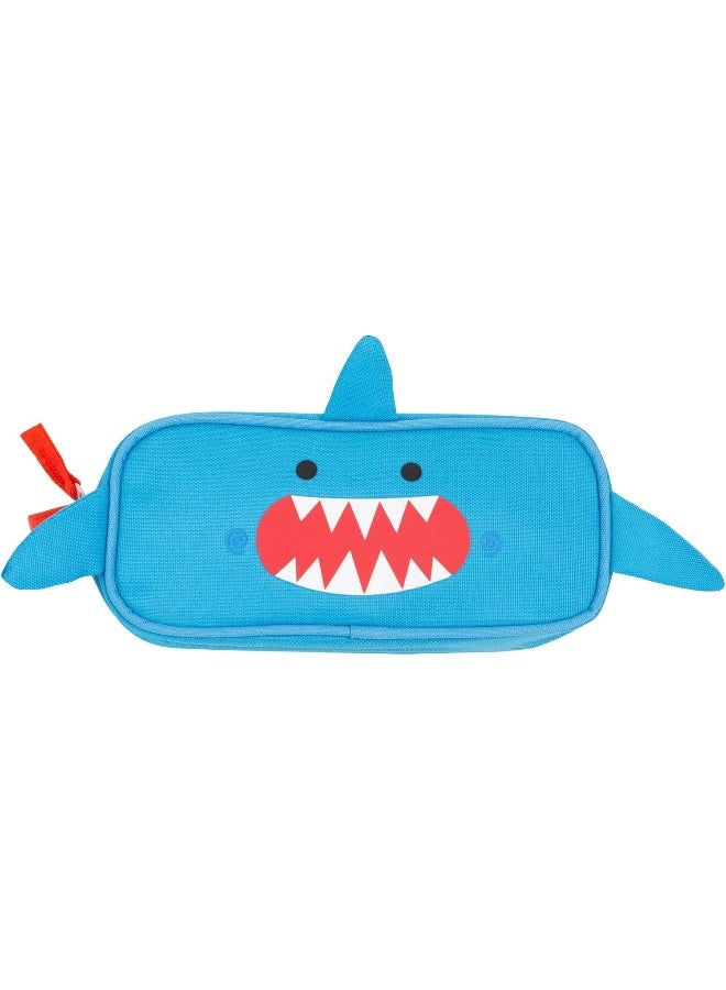 Zoocchini Pencil Case Pouch Organizer for Toddlers, Preschoolers and School Kids, Shark, One_Size - Image 1
