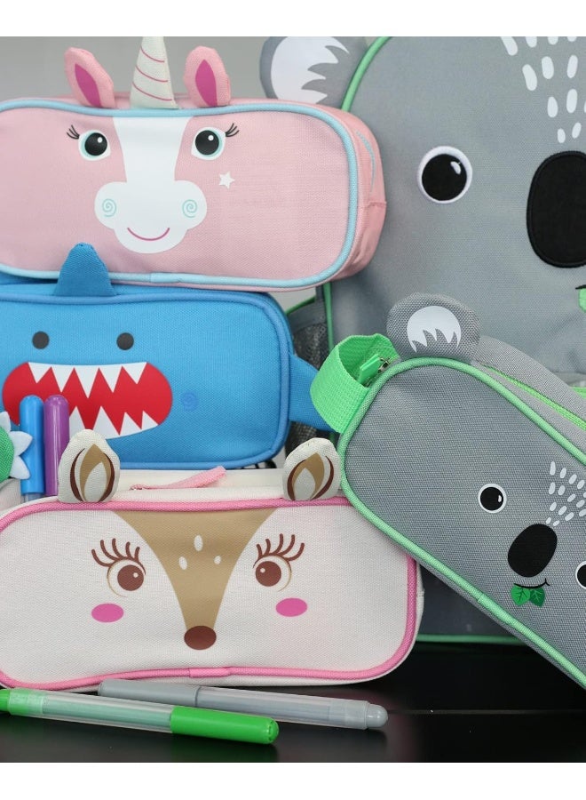 Zoocchini Pencil Case Pouch Organizer for Toddlers, Preschoolers and School Kids, Shark, One_Size - Image 3