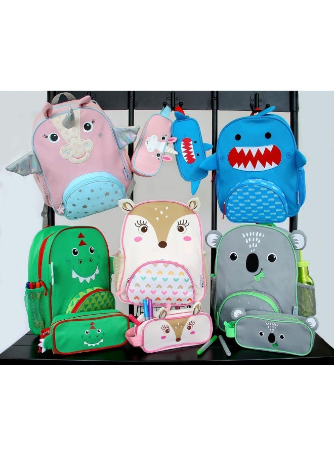 Zoocchini Pencil Case Pouch Organizer for Toddlers, Preschoolers and School Kids, Shark, One_Size - Image 4