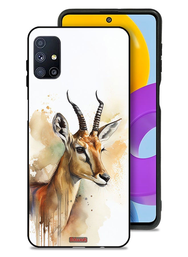 Tolwak Samsung Galaxy M51 Protective Case Cover Deer Abstract Art - Image 1