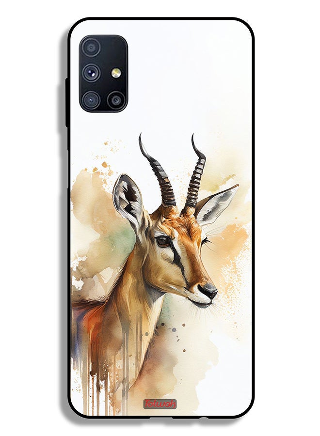 Tolwak Samsung Galaxy M51 Protective Case Cover Deer Abstract Art - Image 2