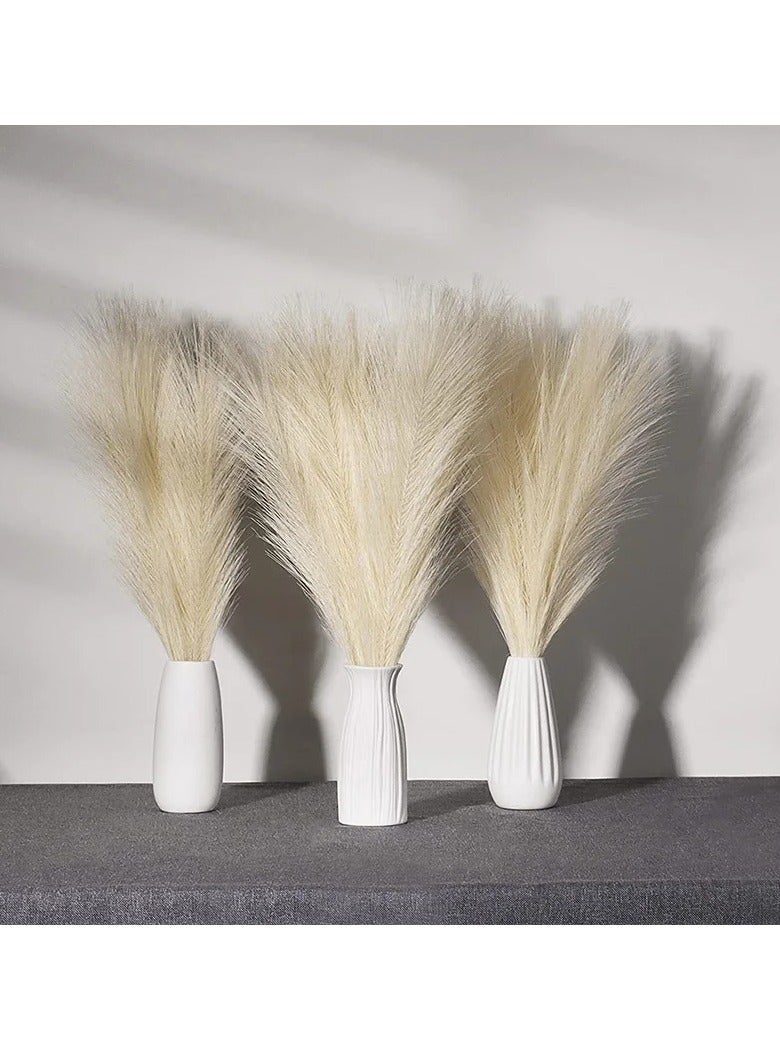 AROAQ Artificial Fluffy Pampas Grass, Elegant Fake Flower Boho Decor, Durable Artificial Flowers For Vase Filler Farmhouse Diy Room Home Wedding Decor, Lake blue 10pcs - Image 4