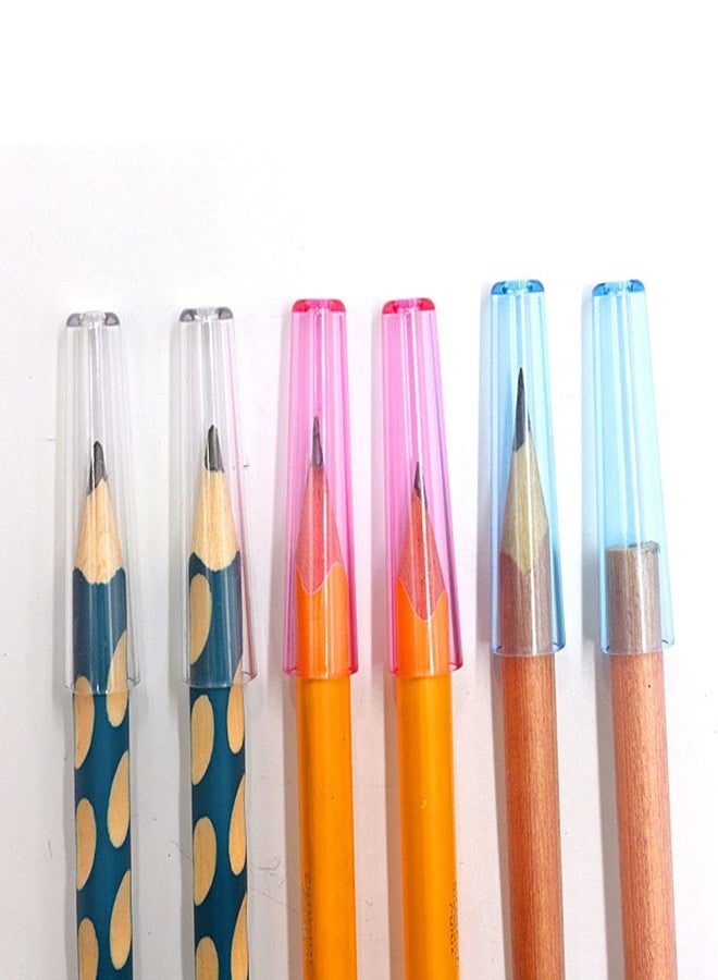 luzen 15Pcs Plastic Pencil Cap Pencil Tip Protector Cover Pencil Extender Holder Stationery Accessories for Student School Office Supplies, 3 Colors - Image 4