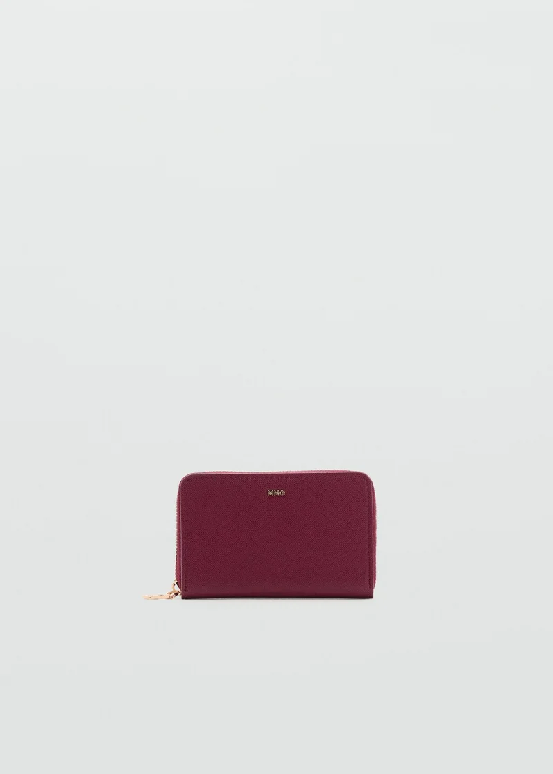 MANGO Saffiano-effect wallet