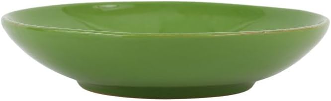 Vietri Vietri Cucina Fresca Sage Pasta Bowl Handmade in Italy Durable Terra Cotta Earthenware Dish Server  9 Inch Green - Image 1