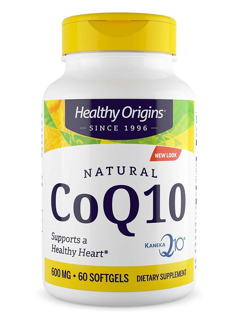 Healthy Origins Natural CoQ10 (Kaneka Q10)-Supports heart and Circulatory Health - Supplement - 600 MG  60 Softgels - Dietary Supplement - Image 1