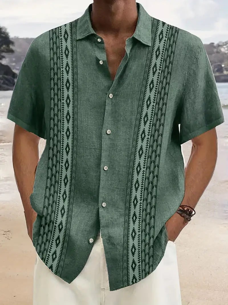 Men'S Short-Sleeved Shirt Summer Youth Shirt Casual All-Match Top Thin Style - Image 1