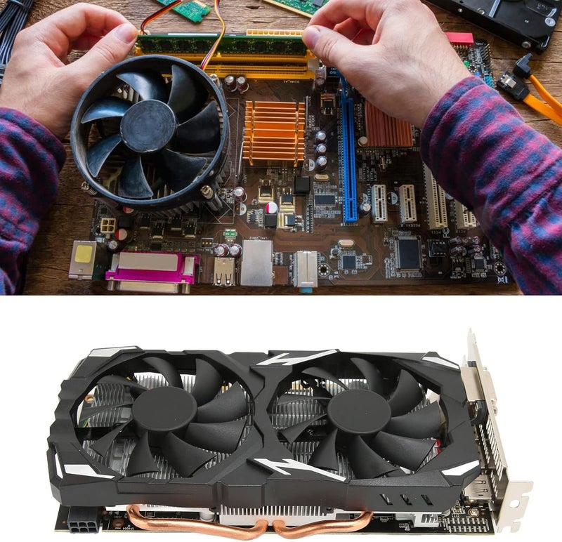 klarako RX 580 Graphics Card, RX580 8GB GDDR5 256bit, Dual Cooling Fans, with Three DP, one HD Multimedia Interface and one DVI, 60Hz 4K 1080P PC Graphics Card HD Game Graphics Card - Image 4