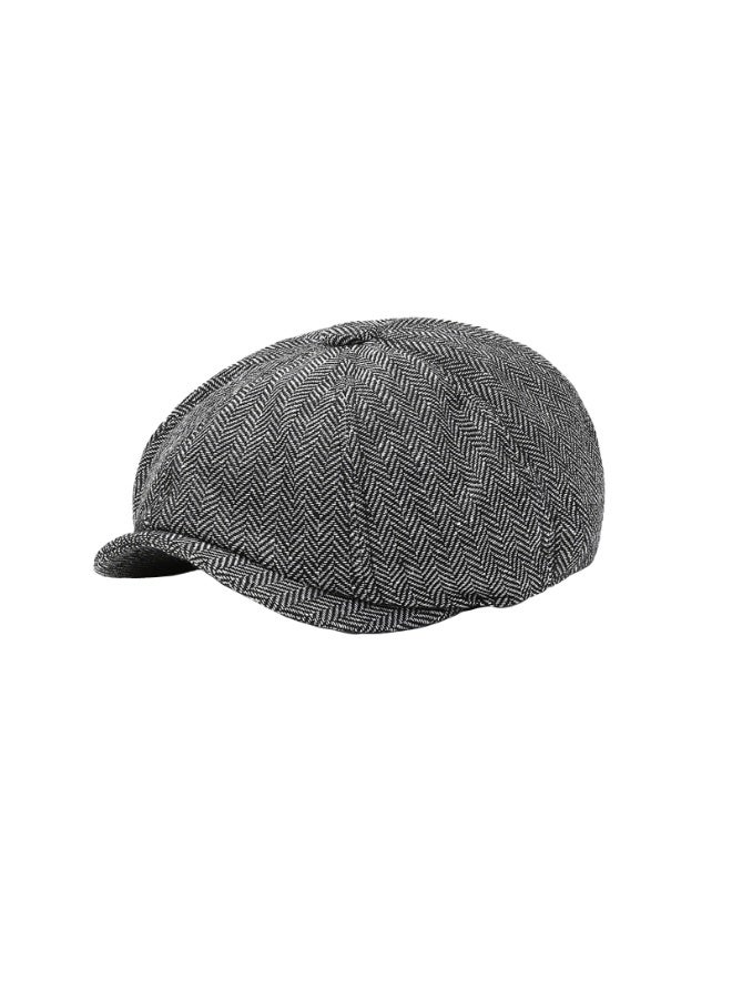 Unisex Parent-Child Beret Cap Tweed Flat Cap Octagonal Newsboy Gatsby Peaked Cap - Image 1