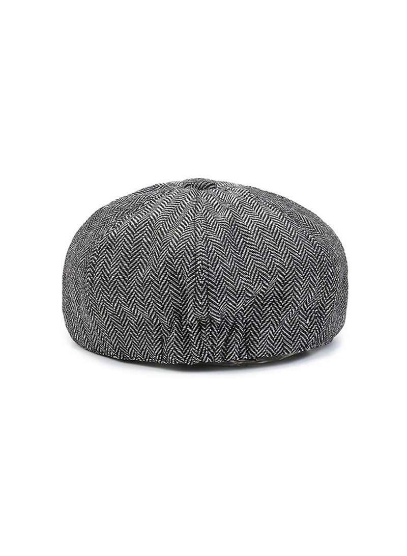 Unisex Parent-Child Beret Cap Tweed Flat Cap Octagonal Newsboy Gatsby Peaked Cap - Image 4