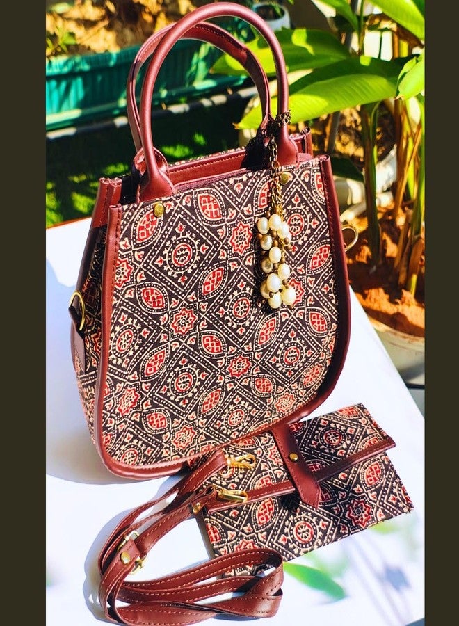 YUGO حقيبة كتف أنيقة من يوغو للنساء مع حقيبة يد صغيرة - لون الشوكولاتة | حقيبة كتف بحزام قابل للتعديل | عبوة من قطعتين | حقيبة يد نسائية - Image 2