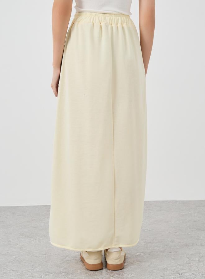 تايك تو تنورة ماكسي - بطبعات جرافيك وشريط جانبي - Image 4