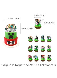 MINECRAFT Birthday Party Balloon Decoration ,Happy Birthday Banner,Cake Topper,Baby Shower Birthday Bachelorette Party Backdrop  - Image 4