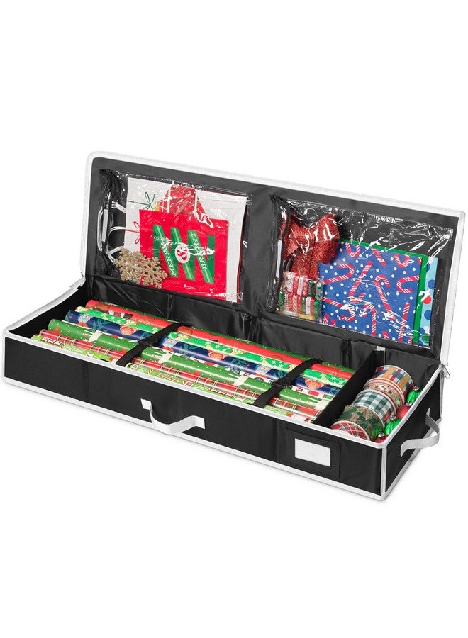 Handy Laundry Gift Wrap Storage Organizer, Easily organize Wrapping Paper, Ribbons, Bows, Scissors, Fits 18-24 Standard Rolls, Keeps Gift Supplies in Perfect Condition & Ready for Next Season, (Black) - Image 1