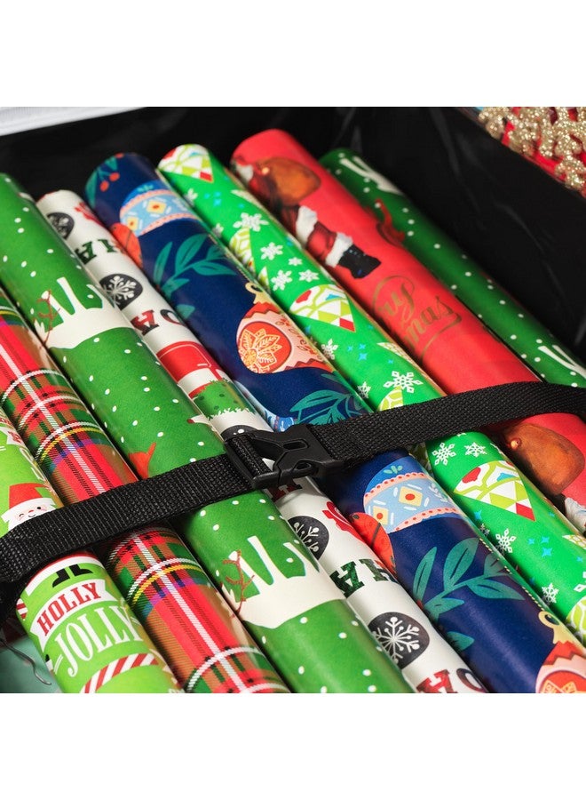 Handy Laundry Gift Wrap Storage Organizer, Easily organize Wrapping Paper, Ribbons, Bows, Scissors, Fits 18-24 Standard Rolls, Keeps Gift Supplies in Perfect Condition & Ready for Next Season, (Black) - Image 4