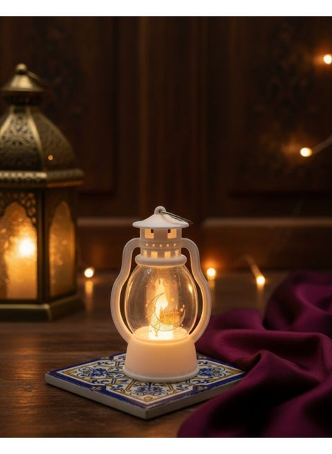 Ramadan lantern, Ramadan Kareem pendant, illuminated, yellow, decorative, 8 cm