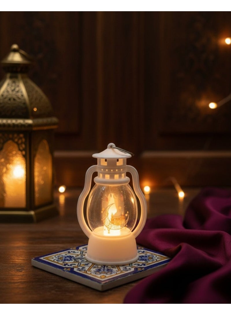 Ramadan lantern, Ramadan Kareem pendant, illuminated, yellow, decorative, 8 cm - Image 1