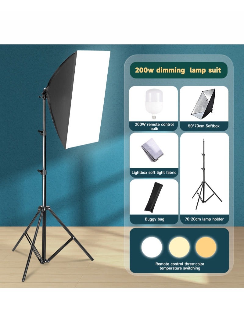 Sharpdo Photography Soft Box Lighting Kit with 200W LED 3 Colors Bulbs Soft Boxes and Carry Bag for Portrait Product Shooting - Image 1