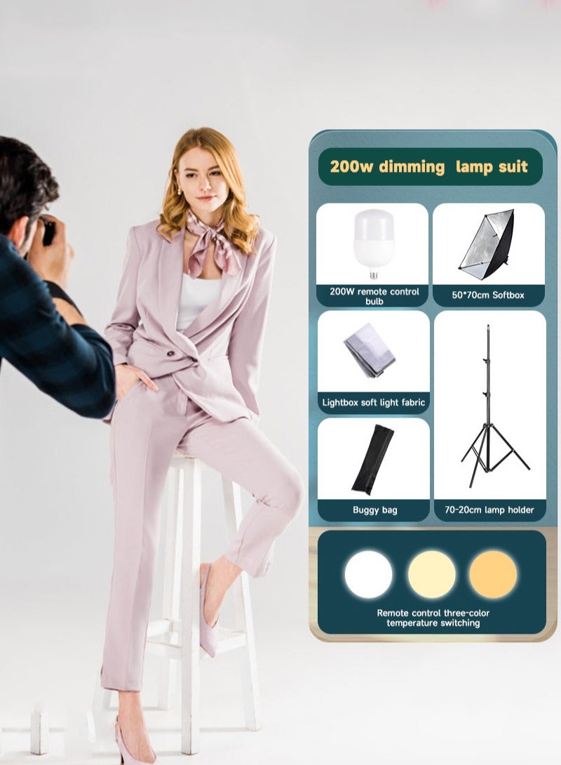 Sharpdo Photography Soft Box Lighting Kit with 200W LED 3 Colors Bulbs Soft Boxes and Carry Bag for Portrait Product Shooting - Image 3