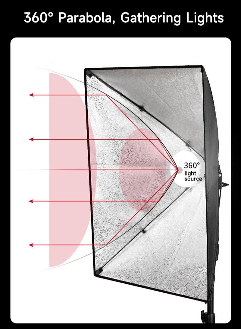 Sharpdo Photography Soft Box Lighting Kit with 200W LED 3 Colors Bulbs Soft Boxes and Carry Bag for Portrait Product Shooting - Image 5