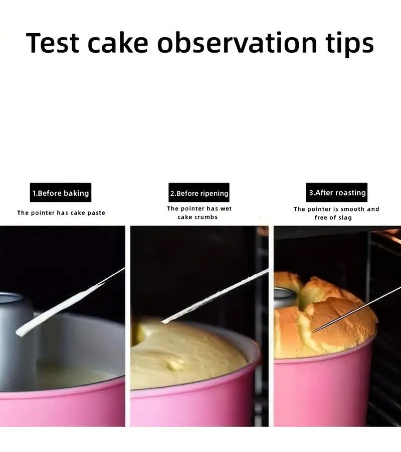 White Stainless Steel Cake Testing Needle Reusable Baking Tool Doneness Probe - Image 4