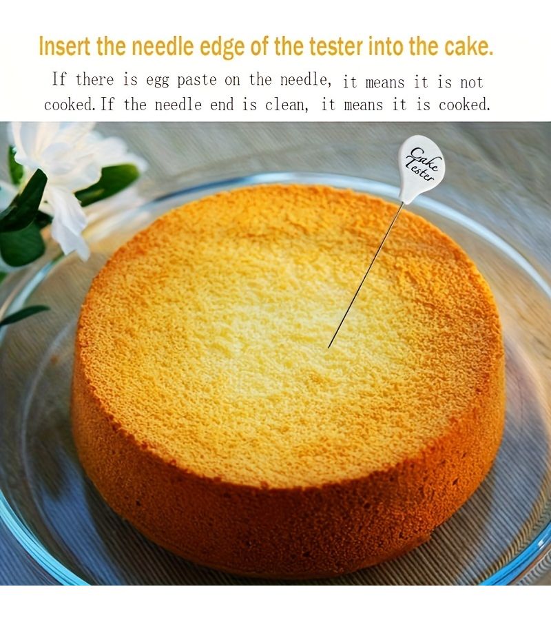 White Stainless Steel Cake Testing Needle Reusable Baking Tool Doneness Probe - Image 3